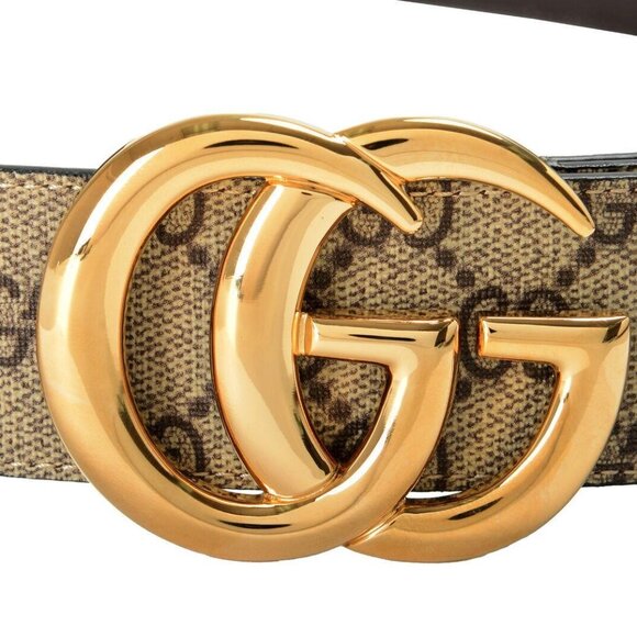Gucci Unisex Guccissima Print Leather Metal Double G Buckle Belt US 32 IT 80 - Picture 3 of 3